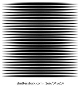 Horizontal lines geometric element. Straight parallel lines, stripes. Horizontal streaks, strips pattern. Linear, lineal monochrome, black and white geometric design element 