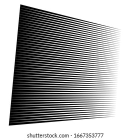 Horizontal lines geometric element. Straight parallel lines, stripes. Horizontal streaks, strips pattern. Linear, lineal monochrome, black and white geometric design element 
