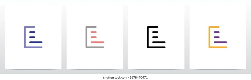 Linhas horizontais dentro dos contornos de letra Design do logotipo inicial do alfabeto L