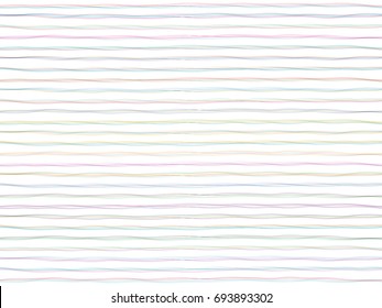 Horizontal lines on white background, wavy stripes seamless pattern. Backdrop, wallpaper with bent curves, textile or fabric with curved lines.