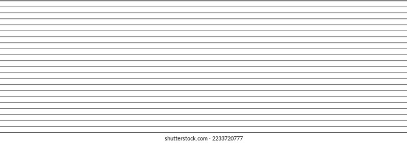 Horizontal lines pattern on white background. Straight lines pattern for backdrop and wallpaper template. Realistic lines with repeat stripes texture. Simple geometric background, vector illustration