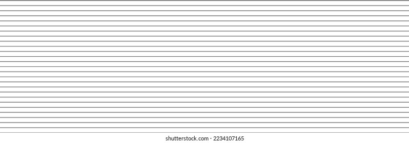 Horizontal lines pattern on white background. Straight lines pattern for backdrop and wallpaper template. Realistic lines with repeat stripes texture. Simple geometric background, vector illustration
