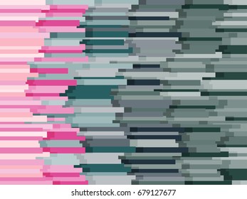 Horizontal lines shift abstract colorful vector background, striped pattern in pink and grey. Crimson and gray stripes graphic design.