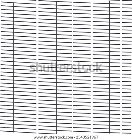 The horizontal lines are slightly inclined and cut into stripes.