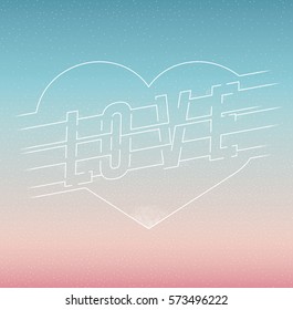 Horizontal Lines Sporty Style Vector Heart Composition for Your Quote