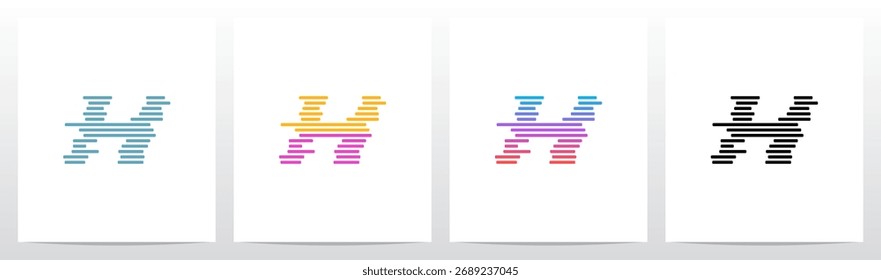 	
Linhas Horizontais Listras Pilha Aleatória Paralela Letra Inicial Logo Design H