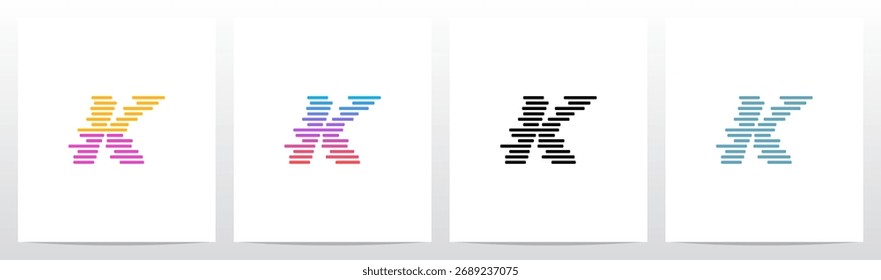 	
Horizontal Lines Stripes Random Stack Parallel Letter Initial Logo Design K
