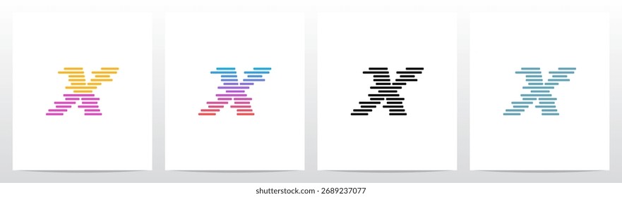 	
Horizontal Lines Stripes Random Stack Parallel Letter Initial Logo Design X