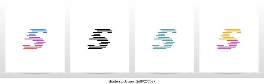 	
Horizontal Lines Stripes Random Stack Parallel Letter Initial Logo Design S