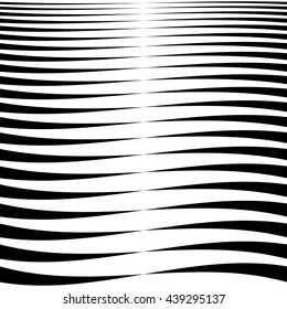 Horizontal lines, stripes - Waving, wavy lines from thick to thin in sequence. abstract monochrome, grayscale geometric pattern, texture.