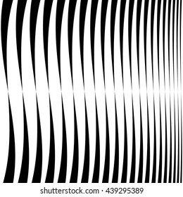 Horizontal lines, stripes - Waving, wavy lines from thick to thin in sequence. abstract monochrome, grayscale geometric pattern, texture.