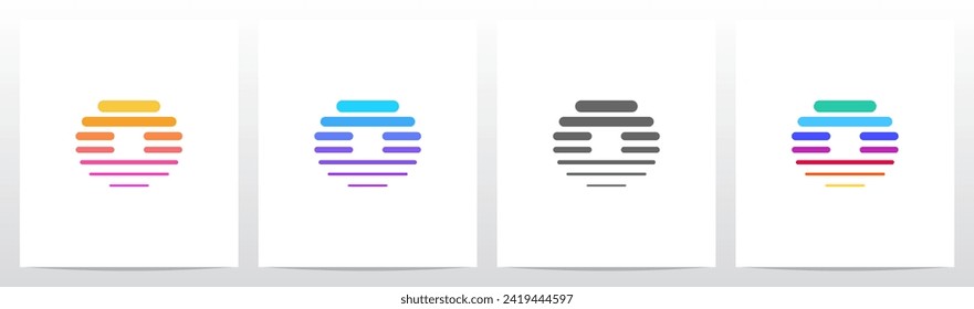 Horizontal Lines Thick And Thin Letter Logo Design O