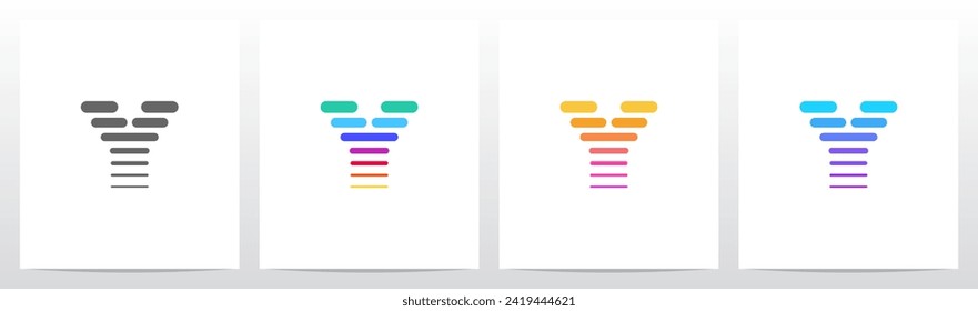 Logo-Design für horizontale Linien mit dicken und dünnen Buchstaben Y