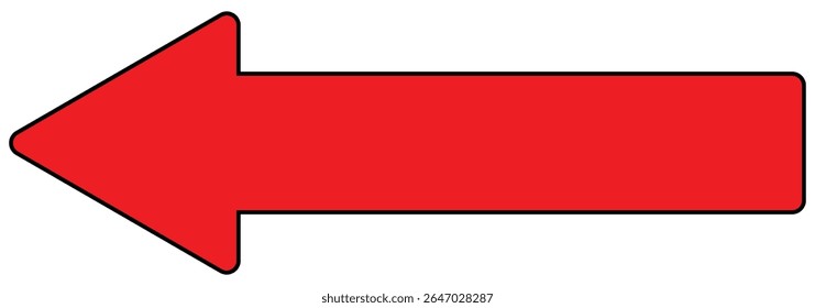 Horizontal long arrow, left pointing solid long arrow icon, isolated on white background.