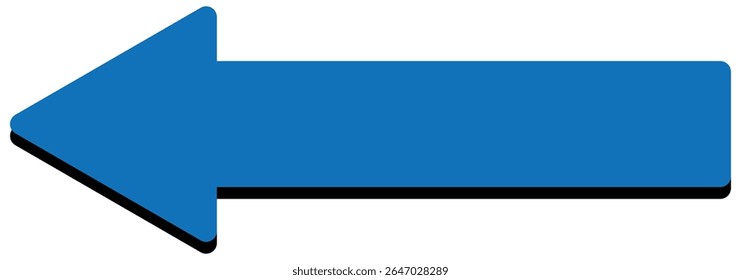 Horizontal long arrow, left pointing solid long arrow icon, isolated on white background.