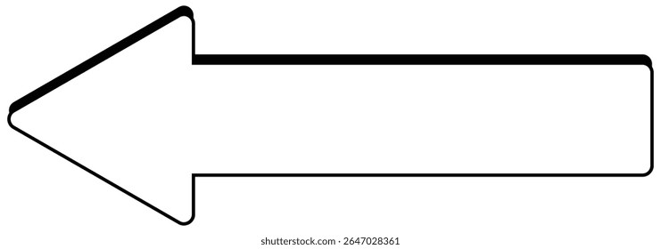 Horizontal long arrow, left pointing solid long arrow icon, isolated on white background.