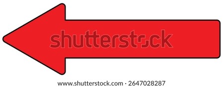 Horizontal long arrow, left pointing solid long arrow icon, isolated on white background.