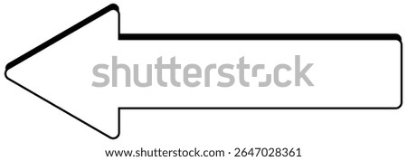 Horizontal long arrow, left pointing solid long arrow icon, isolated on white background.