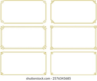 Horizontal long frame set with golden European style corner decorations