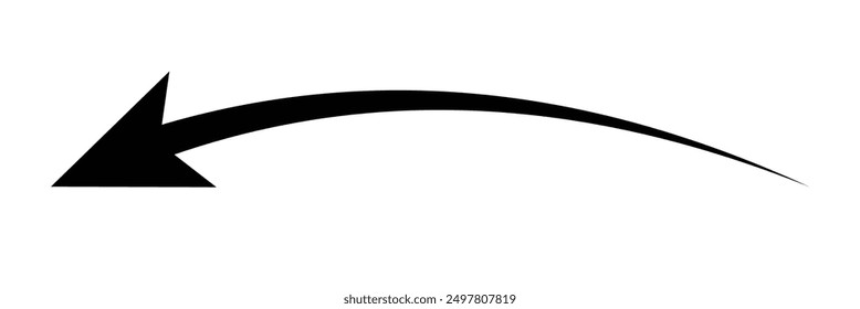Horizontal long straight arrow signs. Black pointer, direction, position symbol and double arrow icon isolated on white background. Vector Illustration

