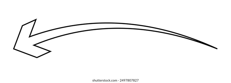 Horizontal long straight arrow signs. Black pointer, direction, position symbol and double arrow icon isolated on white background. Vector Illustration

