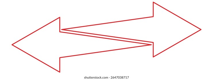 Horizontal long straight arrow signs. double arrow icon isolated on white background.