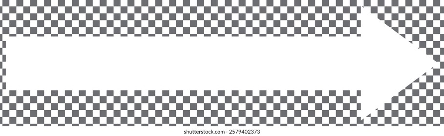 Horizontal long White straight arrow icon. Long arrow. White pointing right. White large arrow pointing right. Bold thine long arrow. Vector illustration. Eps 10.