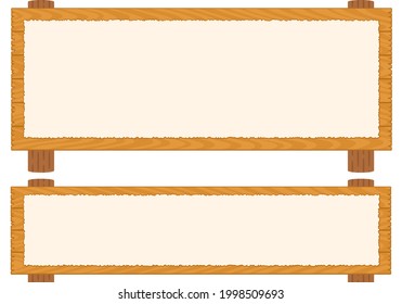 Horizontal Long Wooden Sign Frame With White Paper