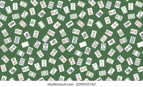 Horizontal mahjong tile pattern illustration