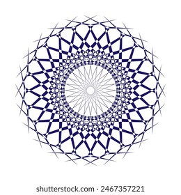 Horizontal Anuncio mandala. Fondo decorativo del mandala de la flor con lugar para el texto. Coloridos gráficos abstractos. Estilo árabe islámico oriental. El color azul 

