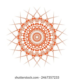 Horizontal Anuncio mandala. Fondo decorativo del mandala de la flor con lugar para el texto. Coloridos gráficos abstractos. Estilo árabe islámico oriental
color naranja