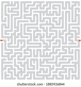 Horizontal maze texture background. Labyrinth vector illustration, puzzle game, intricacy pattern