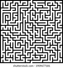 Horizontal maze texture background. Labyrinth vector illustration, puzzle game, intricacy pattern