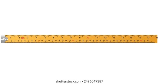 Horizontal Measuring Ruler Tape Vector Illustration.	