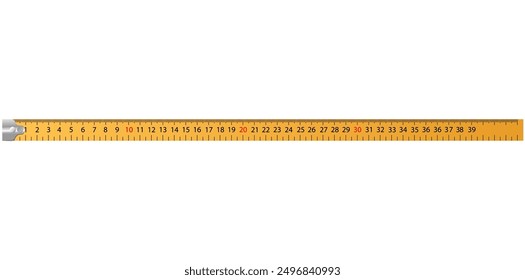 Horizontal Measuring Ruler Tape Vector Illustration.	