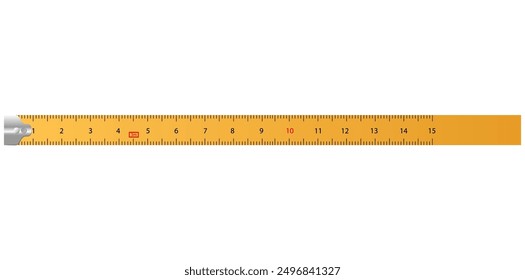 Horizontal Measuring Ruler Tape Vector Illustration.	