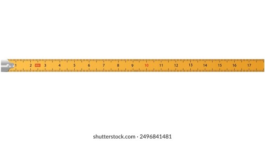 Horizontal Measuring Ruler Tape Vector Illustration.	