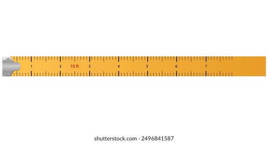 Horizontal Measuring Ruler Tape Vector Illustration.	