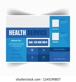 Horizontal Medical flyer design layout template in A4 size, with nice background, vector eps10
