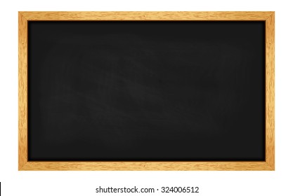 Horizontal menu chalkboard for cafes and restaurants. Horizontal school board. Realistic wooden frame. Vector illustration 
