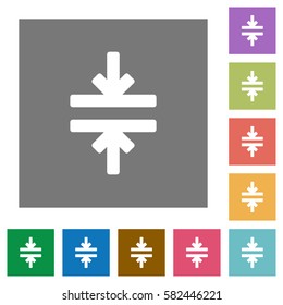 Horizontal merge flat icons on simple color square backgrounds