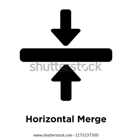 Horizontal Merge icon vector isolated on white background, logo concept of Horizontal Merge sign on transparent background, filled black symbol