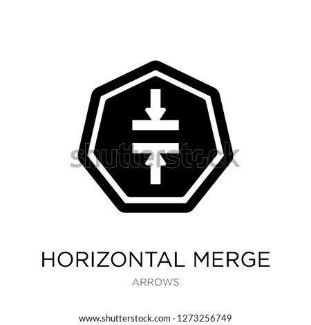 horizontal merge icon vector on white background, horizontal merge trendy filled icons from Arrows collection, horizontal merge simple element illustration