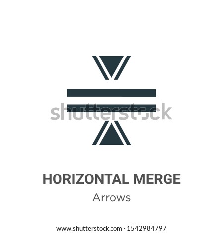 Horizontal merge vector icon on white background. Flat vector horizontal merge icon symbol sign from modern arrows collection for mobile concept and web apps design.