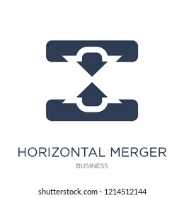 Horizontal Merger Icon. Trendy Flat Vector Horizontal Merger Icon On White Background From Business Collection, Vector Illustration Can Be Use For Web And Mobile, Eps10