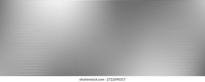 Horizontaler, metallischer, silberner Hintergrund mit feiner, gewellter oder gerippter Textur