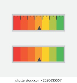 Ilustração vetorial de medidor horizontal, ferramenta de medição com seta isolada sobre fundo branco. Crie um gráfico de medição de progresso.