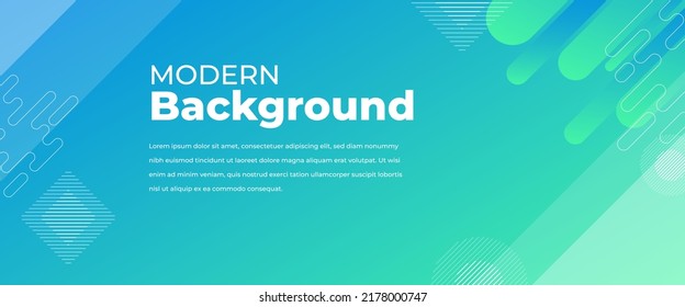 Horizontal modern banner template with copy space. Flat vector design