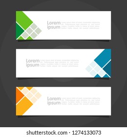 Horizontal modern banner template for a web site or other media. Vector Illustration. Eps 10.