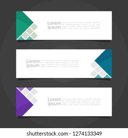 Horizontal modern banner template for a web site or other media. Vector Illustration. Eps 10.